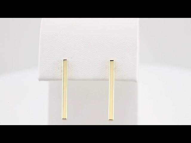 14K Yellow Bar Earrings