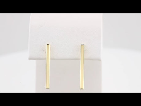 14K Yellow Bar Earrings