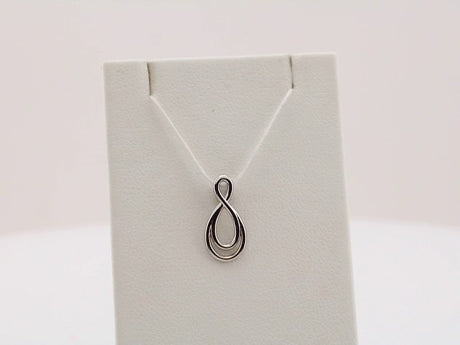 14K White 15.3x7.3 mm Infinity-Inspired Pendant