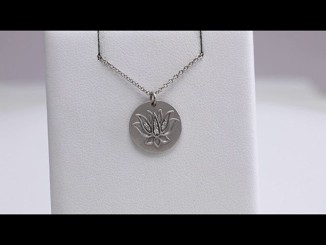 Sterling Silver .025 CTW Natural Diamond Lotus 16-18" Necklace