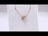 14K Rose/White Interlocking Circle 18" Necklace