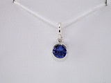 14K White Gold Posh Mommy® Imitation Blue Zircon Charm/Pendant