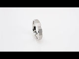 14K White Gold 5 mm Geometric Comfort-Fit Flat Band Size 10