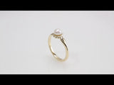 14K Yellow 5-5.5 mm Cultured White Freshwater Pearl Ring
