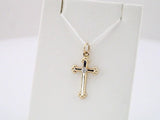 14K Yellow/White .01 CTW Natural Diamond Cross Pendant