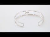 14K White Gold 3/4 CTW Natural Diamond Cuff 6" Bracelet 