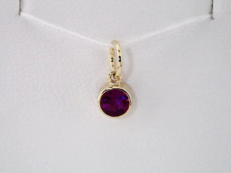 14K Yellow Posh Mommy® Imitation Amethyst Charm