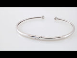 14K White 1/6 CTW Natural Diamond Hinged Cuff 7" Bracelet