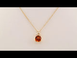 14K Yellow Checkerboard Natural Citrine & .04 CTW Natural Diamond 18" Necklace