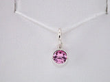 14K White Posh Mommy® Imitation Pink Tourmaline Charm/Pendant