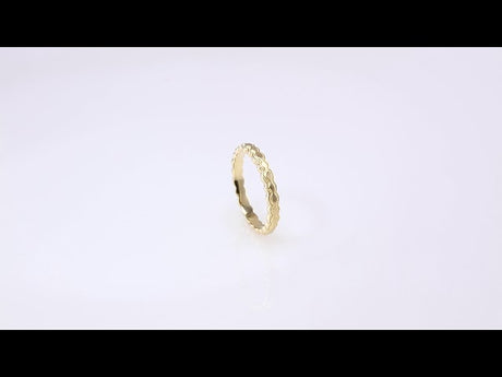 18K Yellow Gold 2.9 mm Textured Band Size 7