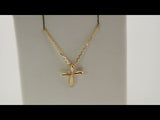 14K Yellow Gold 14.65x11.2 mm Cross 16-18" Necklace