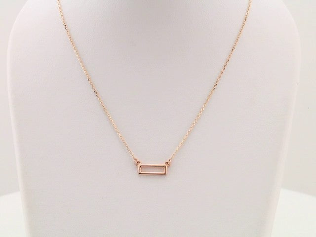 14K Yellow Rectangle Bar 16-18" Necklace