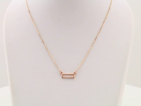 14K Yellow Rectangle Bar 16-18" Necklace