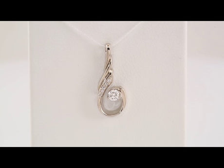 14K White Gold 1/10 CTW Natural Diamond Pendant