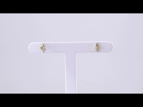 14K Yellow Gold .03 CTW Natural Diamond Starburst Earrings