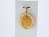 14K Yellow 18 mm Round Hollow St. Benedict Medal