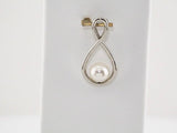 14K White Cultured White Freshwater Pearl Pendant