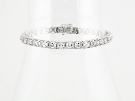 14K White Gold 1/2 CTW Natural Diamond Line 7" Bracelet