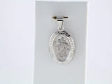 14K White Gold 19x13.5 mm Oval Hollow St. Christopher Medal