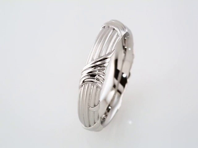 Platinum 6 mm Sculptural Band Size 10.5