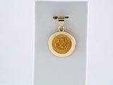 14K Yellow 14.75 mm Round Hollow Baptismal Medal