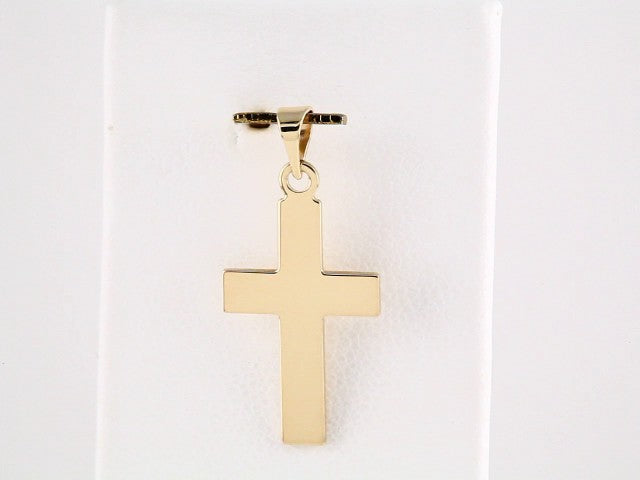14K Yellow Gold Engravable Cross Pendant