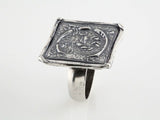 Sterling Silver Posh Mommy® Vintage-Inspired Initial C Ring