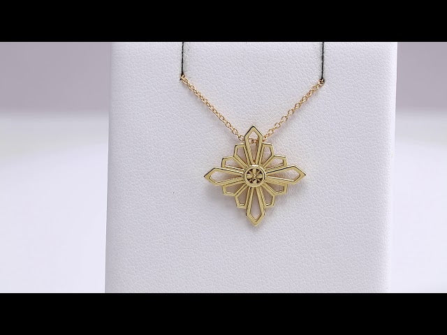 14K Yellow Vintage-Inspired Geometric 16-18" Necklace