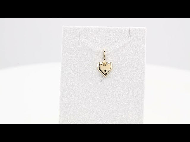 14K Yellow Gold Puffed Heart Charm/Pendant