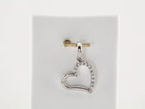 14K White .07 CTW Natural Diamond Heart Pendant