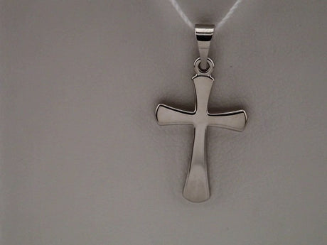 14K White Gold Cross Pendant