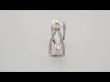 14K White Gold Cultured White Freshwater Pearl & 3/8 CTW Natural Diamond Ring 