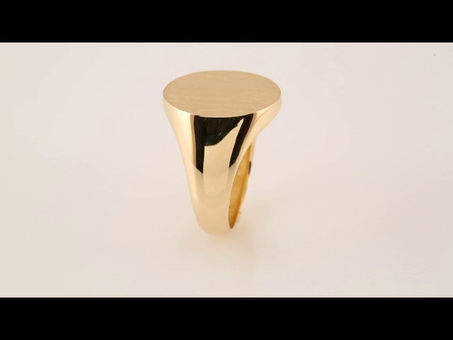 14K Yellow Gold Oval Signet Ring