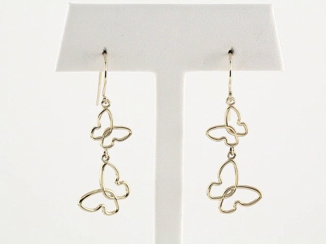 14K Yellow Butterfly Earrings