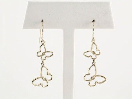 14K Yellow Butterfly Earrings