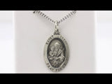 Sterling Silver 23.5x16 mm St. Joseph 24" Necklace