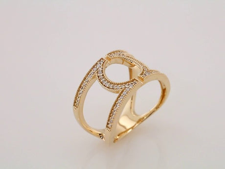 14K Yellow 1/4 CTW Natural Diamond Geometric Ring