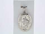 14K White Gold 25x17 mm Oval Hollow St. Christopher Medal