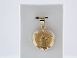 14K Yellow 15 mm Round Hollow St. Jude Medal