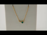 14K Yellow Gold Natural Emerald & .02 CTW Natural Diamond 18" Necklace 