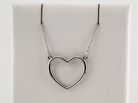 14K White Gold Heart 16" Necklace