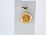 14K Yellow 15 mm Round Hollow Confirmation Medal