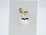 Sterling Silver Posh Mommy® Puffed Heart Charm/Pendant