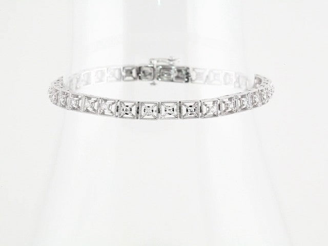 14K White Gold 1/2 CTW Natural Diamond Line 7" Bracelet