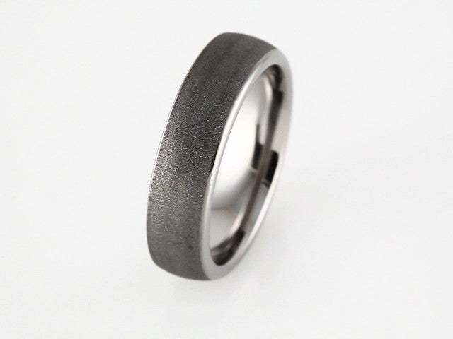 Tungsten 6 mm Rounded Edge Domed Sandblasted Band Size 7.5