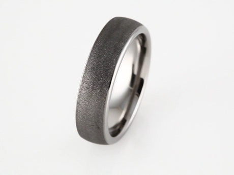 Tungsten 6 mm Rounded Edge Domed Sandblasted Band Size 7.5