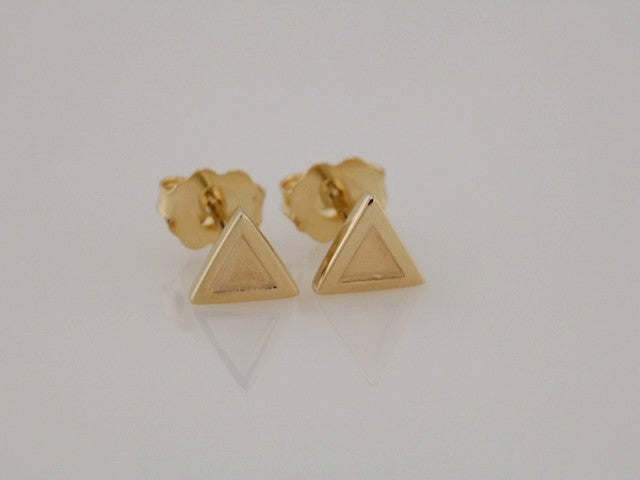 14K Yellow Petite Triangle Earrings