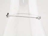 Sterling Silver Imitation Cubic Zirconia Double Sideways Cross 7-8" Bracelet