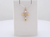 14K Yellow/White 22x15 mm Crucifix Pendant